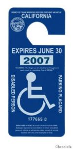 Disabled parking placard